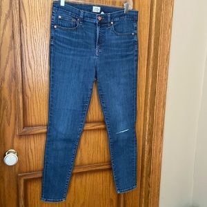 j crew high rise toothpick jeans / denim